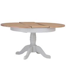 Add to compare 0 /4. Ashbourne Grey Painted Round Pedestal Extending Dining Table