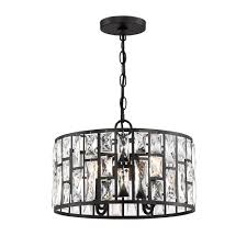 Bronze was used to create the interior for many centuries, so the lustre made of this material will emphasize the. Home Decorators Collection Kristella 4 Light Matte Black Chandelier With Clear Crystal Shade 30686 Hbb The Home Depot