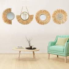 Wall Mirror Wall Art Circle Straw