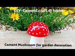 diy cement mushroom for garden