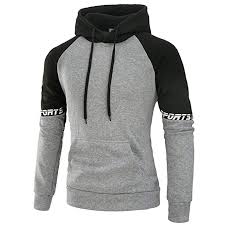 Amazon Com Mens Hoodie Long Sleeve Patchwork Sweatshirt