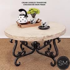 Coffee Table With Travertine Top