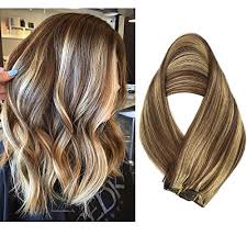 From then on, i wanted more: Clip In Hair Extensions Human Hair 7 Pieces 70g Clip On Extensions Brown With Blonde Highlights Silky Straight Weft Remy Real Hair 15 Inches 6 613 Walmart Canada
