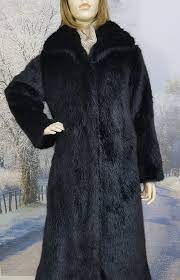 Black Mink Faux Fur Long Coat Faux