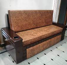 3 seater brown pine wood sofa bed