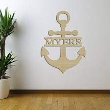 Anchor With Last Name Cutout Wall