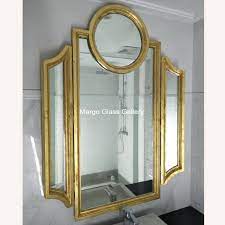 Tri Fold Mirror Bathroom With Gold