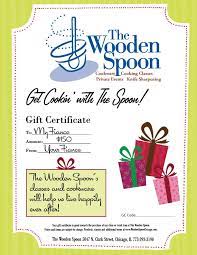 gift certificates the wooden spoon