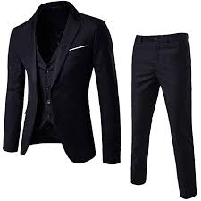 Modoqo Mens Suit Slim Fit Business Wedding Party 3 Piece