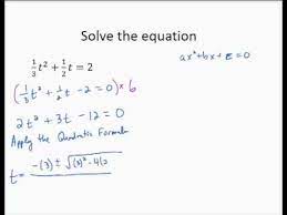 quadratic formula with fractional