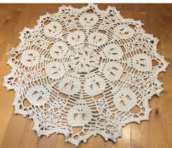 hand crocheted lace doily area rug 55