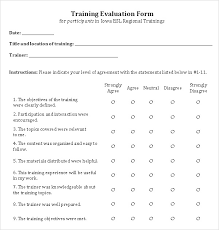 Free 15 Sample Training Evaluation Forms In Pdf