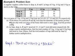 matrices example 6 word problem you