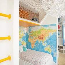 Kids Room World Map Wallpaper Design Ideas