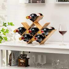 8 Bottle Bamboo Wine Rack Freestanding