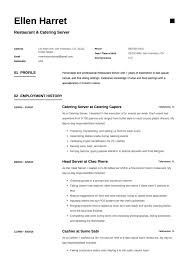 Restaurant And Catering Resume Sample Example Template Cv