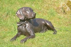 Bronze Speagle Sculpture Lying Beagle