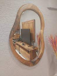 Natural Wooden Mirror Live Edge