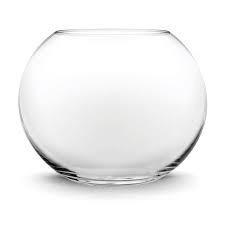 Clear Glass Bubble Bowl H 12 W 16