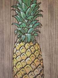 Carved Pineapple Wall Art Hand Painted