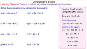 Lessons On Quadratic Equations Mr