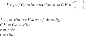 Fv Of Annuity With Continuous Compounding Formula With