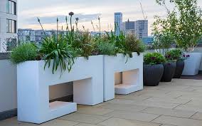 White Garden Rooftop Planters Design