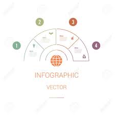 Infographic Template Colourful Pie Chart Semicircle With Text