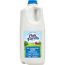 2 reduced fat milk plastic half gallon