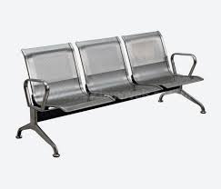 Cadeira tipo longarina com base fixa; Longarina Aeroporto Inox 3 Lugares Essencia Moveis De Design