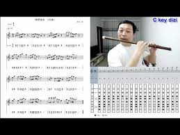 C Key D Key Dizi Flute Practice With Finger Chart And Staff