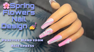 spring flowers nail art tutorial