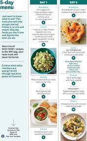 ww green plan meal plan recipes