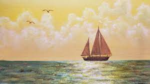 Painting colorful skies where the yellows, oranges, and reds blend into the darker blues can be super tricky. Sailboat Sunset Step By Step Acrylic Painting Colorbyfeliks Youtube In 2020 Sailboat Cute766