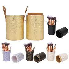 pu leather makeup brush cup holder