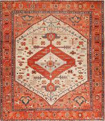 rustic antique serapi persian rug 49321