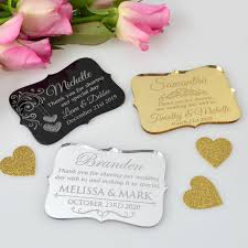 Engraved Acrylic Wedding Place Cards With Magnet Personalized Favors