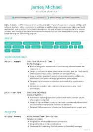 Include the skills section after experience. Solution Architect Resume Example Resume Sample 2020 Resumekraft