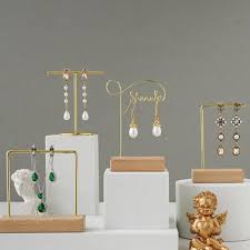 gold metal br earring display stands