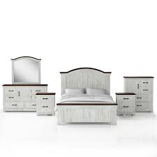Best prices & largest inventory. 6pc Willow Rustic Bedroom Set With 2 Nightstands Distressed White Walnut Homes Inside Out Target
