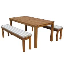 Featuring a concrete slab table top, the estrella outdoor dining table flaunts a modern look, while the rich grain of the acacia wood legs impress a rustic tone. Outdoor Dining Set Bench Seats Off 55