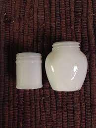 Vintage Milk Glass Cosmetic Jars