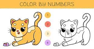 kids with cute cat coloring page