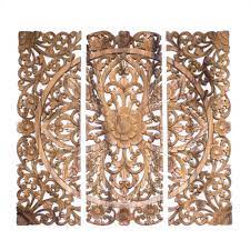 Balinese Wooden Wall Panel Decor Hand