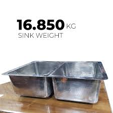 Extra thick, 12 gauge, 304 stainless steel. Stainless Steel Kitchen Sink Front Apron Hammered Double Bowl Coppersmith Creations