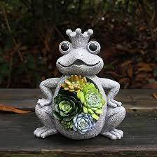 Solar Garden Frog Statue Outdoor