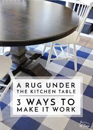 a rug under the kitchen table