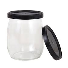 Black Lids For 140ml Yogurt Glass Jars