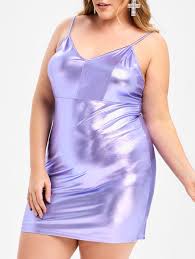 Rosegal Plus Size Metallic Mini Bodycon Dress