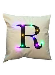 Shop Bluelans Led Light Up Letter R Print Throw Pillow Cover